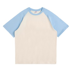 Camiseta de Verano de Manga Raglán de 210 g, Cuello Redondo, Manga Corta para Hombre, Algodón Puro, Vintage, Logotipo Estampado, Venta al por Mayor - Product Image 2