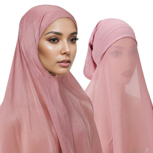 Women's Solid Color <b>Chiffon</b> Hijab Lightweight Long <b>Scarf</b> for Daily Wear All Seasons - Product Image 4