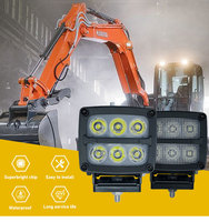 Luz de Trabajo LED de Estilo Nórdico de 50W 120W, Triple Haz, 12V 24V, IP68, Impermeable, de Aluminio, 5000 Lúmenes, para Excavadora, Camión Pesado, Minería