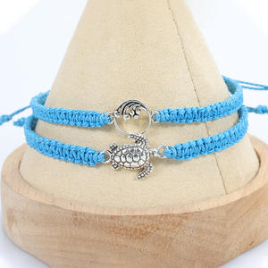 Novo Surfer Wave cera String Tornozelo Pulseiras Ocean Wave Turtle Amizade Tornozeleiras Pulseiras Impermeável Boho Tornozeleiras Trançadas - Product Image 6