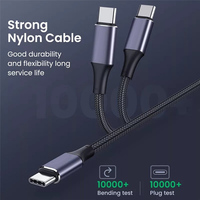 Câble de Type C à Angle droit 60W en Nylon, câble de chargeur USB C vers USB C pour MacBook Pro