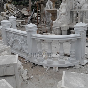 Popolari Statue in Rilievo di Angioletti in Pietra Scolpita, Balaustra in Marmo Bianco per Decorazioni Esterne - Product Image 2