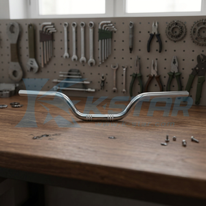 แฮนด์จับสากลโครเมียม K Star New Steel สำหรับรถจักรยานยนต์ - Product Image 2