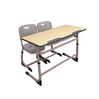 Chaise de bureau commerciale moderne en métal avec combinaison de sièges doubles réglables en hauteur pour l'école, la maison, le bureau, le salon et la salle de classe