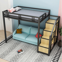New Design School Schlafsaal Verwenden Sie Schlafzimmer möbel Modern Metal Queen Frame Etagen bett mit Treppe