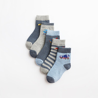 Chaussettes en coton pour enfants, motif de véhicules de construction mignons, douces et respirantes, chaussettes quotidiennes pour garçons, logo personnalisé OEM, chaussettes pour enfants