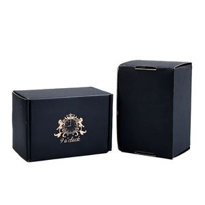 Boîte d'emballage pliable en carton kraft recyclable personnalisée noire avec votre logo imprimé pour vêtements, sous-vêtements et autres articles – Vente en gros - Product Image 2