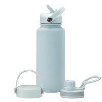 Best-seller Bouteille d'eau 1L portable isolée en acier inoxydable de grande capacité pour sports d'extérieur avec trois couvercles