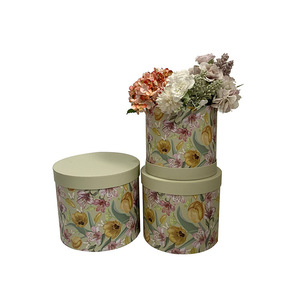 Caja de Regalo de Flores de Estilo Europeo Rural, Juego de Tres Piezas Circulares, Caja de Flores Tipo Cubo - Product Image 3