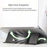 Support pliable et réglable en cuir PU pour tablettes et ordinateurs portables, léger, pratique, vertical, avec refroidissement, ergonomique