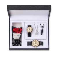 Ensemble cadeau de montres exquises pour couple, montre-bracelet en cuir pour homme et femme, portefeuille, stylo, pack commémoratif romantique pour anniversaire, Saint-Valentin