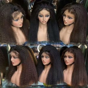 Letsfly HD $146 Peluca de Cabello Humano 100% con Encaje Frontal 13x4, 20 Pulgadas, Liso Kinky, Peluca Completa con Encaje Yaki HD, Venta al por Mayor - Product Image 1