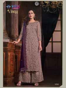 Tissu de robe de qualité supérieure Nouveau costume Palazzo Salwar brodé à la mode pour les femmes pour les fêtes de mariage disponible en gros - Product Image 3