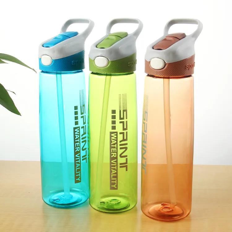 650ml Easy Taking Modern Style Refillable Beverage Drink Bottle With Straw Lid Plastic Water Bottle