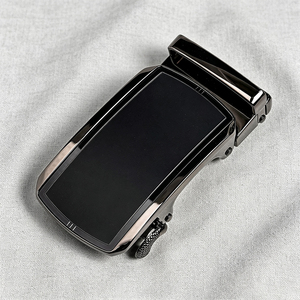 Hebilla de Cinturón de Aleación con Bloqueo Automático, Hebilla Deslizante de Trinquete Negra Mate, Estilo Formal de 35 mm para Hombre - Product Image 1