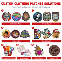 Patchs brodés personnalisés à faible MOQ, appliques thermocollantes écologiques, broderie en feutre non tissé OEM, fleurs en PVC pour vêtements, chapeaux et sacs