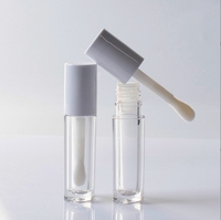 Kit de rouge à lèvres DIY avec tube de couleur de lèvre transparent de 4.5ml grande tête de brosse anti-cernes tuyau liquide emballé pour plus de commodité