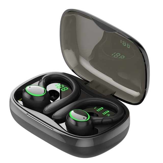Sports Wireless TWS Earbuds Ear Hook 5.4 ENC Noise Canceling IPX5 Waterproof Digital Display Comfort Fit Long Playtime