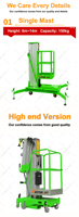 Échafaudage télescopique mobile hydraulique en aluminium Faster Lift 16m 18m 20 mètres, plateforme aérienne pour les ateliers de réparation de machines
