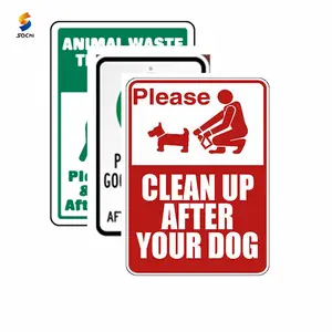 批发狗狗院子狗标志定制无大便和小便警告花园信号请在你的狗标志后清理