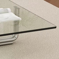 Table basse carrée moderne en verre avec base en acier inoxydable, table de salon, table à thé pour la décoration de la maison et de l'hôtel