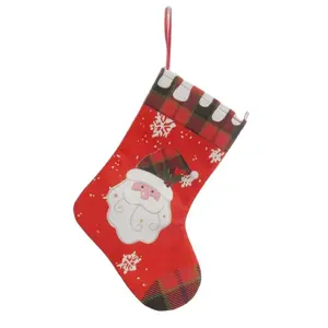 2021 Hot selling Snowman printing hand sewing Christmas socks polyester fabric Christmas stocking