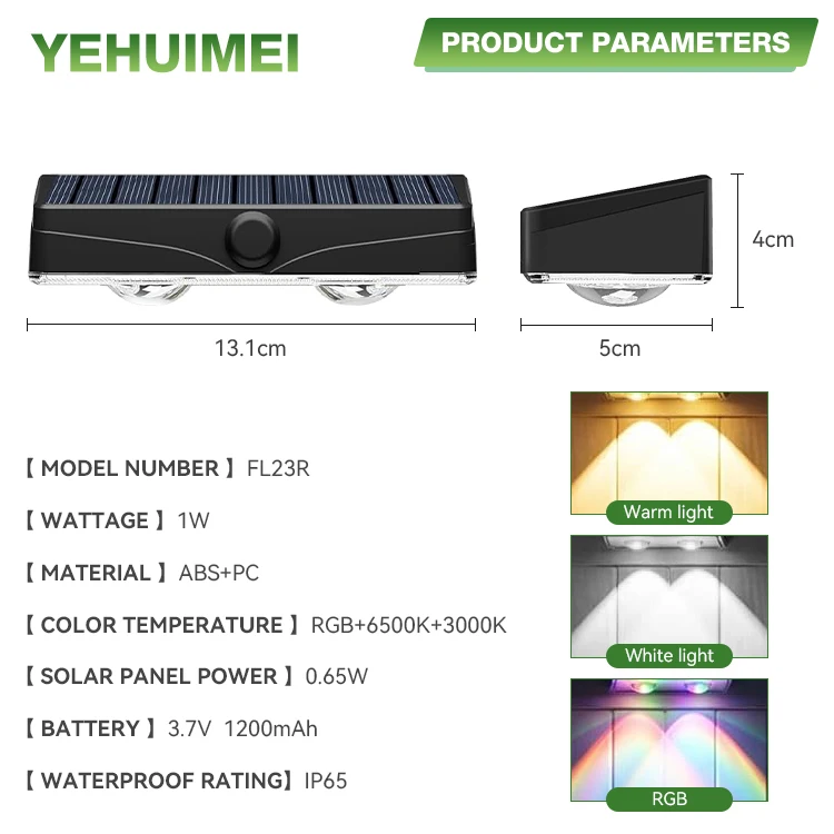 LED Solar Wall Lamp For Garden Fence Stairs Decorative Lighting Outdoor Waterproof Rating Landscape Solar Wall Lights · image 4