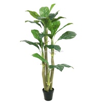 Arbre artificiel vert géant de 190 cm avec 23 feuilles réalistes, plante tropicale artificielle pour l'intérieur, pour la décoration de la maison, du bureau ou de l'hôtel