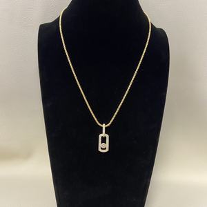 Collares de Plata de Ley 925 con Circonita para Mujer - Cadena de Eslabones Cuadrados Geométricos Chapados en Oro de Moda, Regalo para Compromiso, Boda, Fiesta - Product Image 3