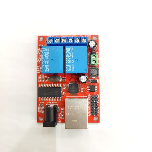 DC5-24V 2-Channel Ethernet Relay Industrial Grade Cloud Remote Control Network Switch Timer Controller Module