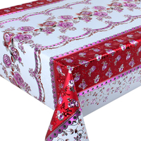 Nappe imperméable en pvc de luxe en polyester 3D gaufré, usine de Yiwu