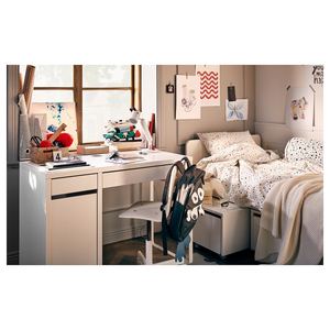 Escritorio <span class=keywords><strong>de</strong></span> Computadora <span class=keywords><strong>de</strong></span> Oficina <span class=keywords><strong>de</strong></span> Madera Blanca Resistente <span class=keywords><strong>con</strong></span> Cajones Negros, Estación <span class=keywords><strong>de</strong></span> Trabajo Moderna para <span class=keywords><strong>Estudio</strong></span>, Escritura, Hogar, Escuela y Juegos - Product Image 3