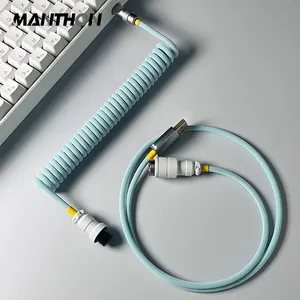 Green Colorway Type-C Mirco To USB Custom Keyboard Cable Aviation Plug Data Cable Connector Keyboard Charger