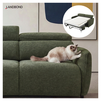 Sofá Cama Convertible Manual Moderno de Tela con Cojín Ajustable Landbond OEM, Sofá Plegable con Colchón Extraíble