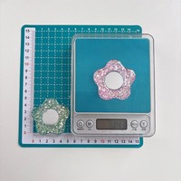 Support de téléphone à motif floral avec miroir, paillettes, adhésif, anneau de maintien, support de bureau télescopique, mode coréenne, vente en gros