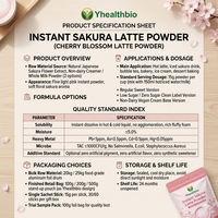 Poudre de Latte Sakura en Gros, Mélange d'Extrait Comestible de Fleur de Cerisier pour Cafés, Pâtisseries, Gâteaux, Biscuits, Crèmes Glacées - Matière Première