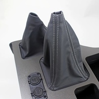 Boîte de rangement pour console centrale en cuir ABS gris YBJ avec porte-gobelet USB pour Land Cruiser LC70/LC79/FJ79 Double Cabine (2007-2021)
