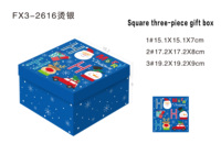 3 boîtes rigides oblongues en carton recyclé, décorées pour emballages cadeaux de Noël, pour le rangement des bonbons