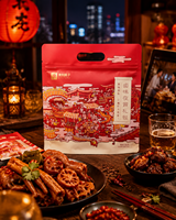Kit de snacks à base de viande de qualité alimentaire, double pack festif, stérilisable, pochette extérieure découpée sur mesure en forme de rétort, coffret cadeau de supermarché pour les fêtes