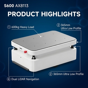 AutoXing AX8113 S600 Heavy Load AMR 600kg Sub Lifting 365mm Low Profile SLAM LiDAR Shelf Carrier for Warehouse Factory - Product Image 4