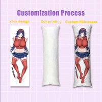 Housse de coussin anime en tissu doux 150x50cm, production en gros, housse de coussin personnalisée, fabricant de dakimakura, housse de coussin