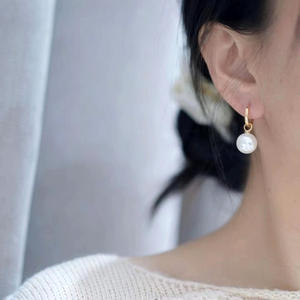 Accessoires en perles DIY 2018, clous d'oreille en argent S925 avec perles rondes de 9 à 13 mm, support vide, boucle d'oreille tendance pour boucles d'oreilles en perles - Product Image 2