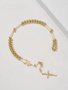 Joyería Religiosa, Collar con Colgante <span class=keywords><strong>de</strong></span> Circonia <span class=keywords><strong>de</strong></span> la Virgen <span class=keywords><strong>de</strong></span> San <span class=keywords><strong>Juan</strong></span> <span class=keywords><strong>de</strong></span> los Lagos, Collar con Cruz <span class=keywords><strong>de</strong></span> Rosario Chapado en Oro <span class=keywords><strong>de</strong></span> 14k <span class=keywords><strong>de</strong></span> San <span class=keywords><strong>Juan</strong></span> - Product Image 3