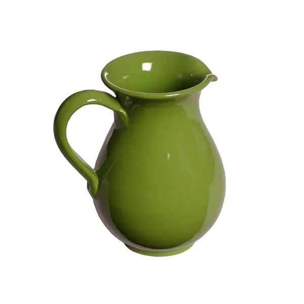 Vaso per versare l'acqua in ceramica verde solido di alta qualità