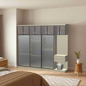 <span class=keywords><strong>Armadio</strong></span> con Porta Scorrevole in Alluminio dal Design Moderno, Mobile Indipendente per Camera da Letto e Organizzazione Domestica - Product Image 2