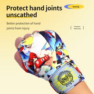 GINGPAI <span class=keywords><strong>profesional</strong></span> elástico 1,5/3/5M poliéster <span class=keywords><strong>boxeo</strong></span> <span class=keywords><strong>vendaje</strong></span> envuelve correa de mano soporte de encuadernación para adultos hombres mujeres Muay Thai - Product Image 6