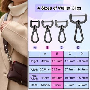 Coobigo Pack Inch Detachable Snap Hook Swivel Clasp Metal Swivel Lobster Claw Clasps For Paracord Lanyard <b>Purse</b> Strap Clips Exte - Product Image 2