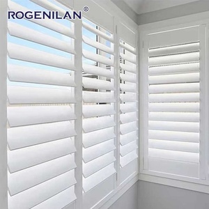 Volets en aluminium blanc résistant aux intempéries Rogenilan, volets horizontaux à lamelles, stores de fenêtre, écran pliable - Product Image 1