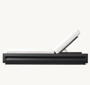 Muebles de Exterior para Piscina, Silla Individual con Recubrimiento en Polvo, Tumbona de Aluminio para Jardín - Product Image 4