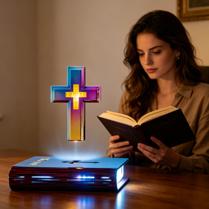 Magnetic Levitating Cross Bible <b>Lamp</b> Floating Religious Table Light Christian Church Decor Gift LED Night Light For Decor - Product Image 2